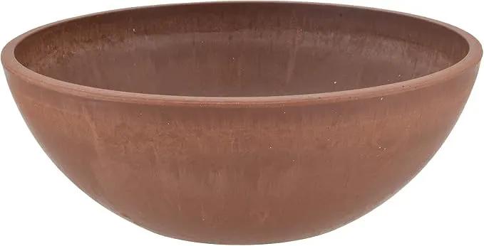 PSW Pot Collection Shallow Garden Bowl Low Planter for Succulents, Bonsai, Fairy Gardens, Herbs, 10-inch, Terra Cotta Color (Pack of 2) by GreenHaven Gardens
