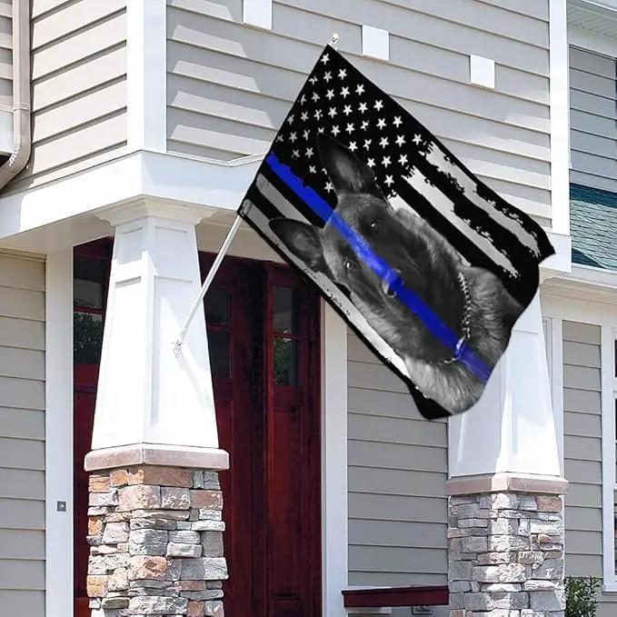 Flags-Belgian Malinois. Police Dog. K9 Flag THB2142F, Garden Flag (11.5" x 17.5")-USA House Garden Flags Premium Polyester-Decorative Outdoor Flags by GreenHaven Gardens