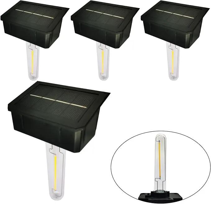 GOODFOEVER 4 Pack Solar Lights for Outdoor Fence and Wall, Waterproof