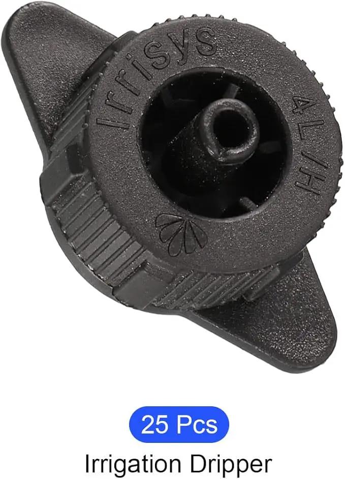 METALLIXITY Pressure Compensating Dripper, (1 Gallon Per Hour) 25Pcs, Plastic Irrigation Drip Emitters - for Watering Garden Lawn Plants, Black by GreenHaven Gardens