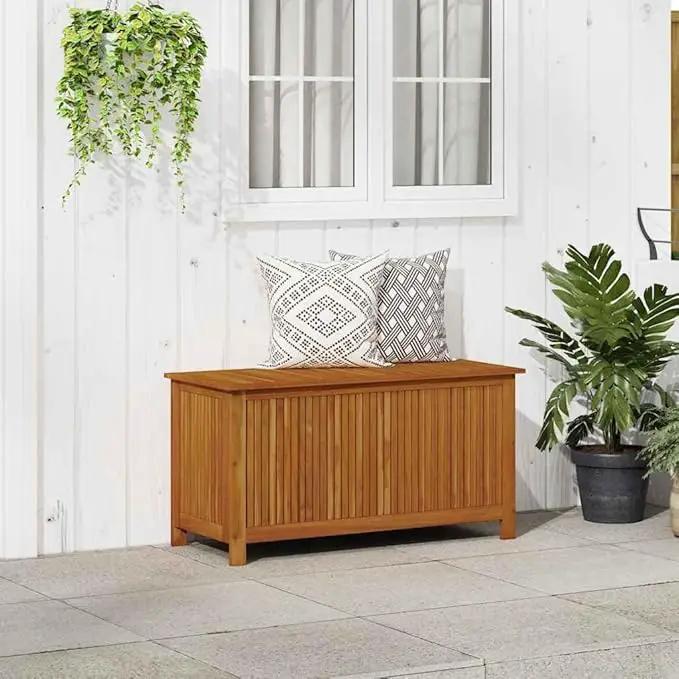 vidaXL Outdoor Storage Box - Wooden Deck Cabinet for Patio/Garden with Water-Resistant Lining, Farmhouse Style by GreenHaven Gardens