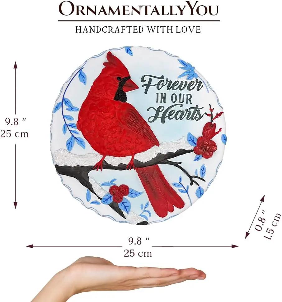 Elegant Resin Stepping Stone, Outdoor Garden Pathway Decoration (Forever in Our Hearts Cardinal Stepping Stone, 9.5" Winter Garden Decorative Resin Figurine) by GreenHaven Gardens