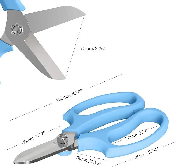 Flower Scissors, Strong Floral Shears, Premium Steel Garden Pruning Shears Floral Fruits Leaf Scissors Hand Pruner Snip Trimming Tool for Gardening Flower Arrangement, Light Blue by GreenHaven Gardens