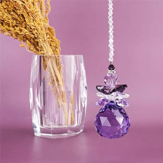 H&D Hanging Crystal Angel Suncatcher Rainbow Maker Guardian Angel Ornament for Home Window Decor (Purple) by GreenHaven Gardens