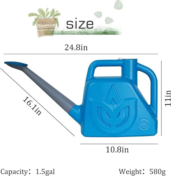 XXXFLOWER 1.5 Gallon Blue Watering Can Outdoor Garden Flower Plant, Lightweight 6 L Water Cans with Detachable Nozzle Watering Pot for Office House Garden by GreenHaven Gardens