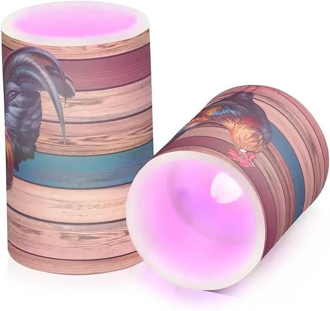 Flickering Flameless Candles, Rooster LED Candles with Remote Timer, Set of 2 Battery Operated Candle for Valentine Wedding Birthday by GreenHaven Gardens