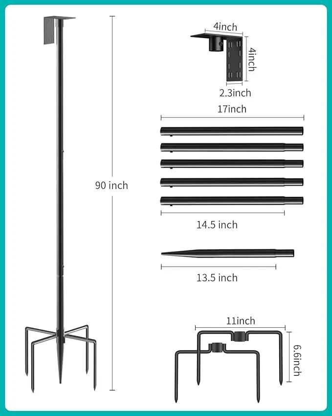Bird Feeder Pole – 90 Inch Height Bird House Pole with 1-Inch Dia Heavy Duty for Birdfeeders, Feeding Stand with Mount Kit for Outdoor, Slip-Fit Connection by GreenHaven Gardens