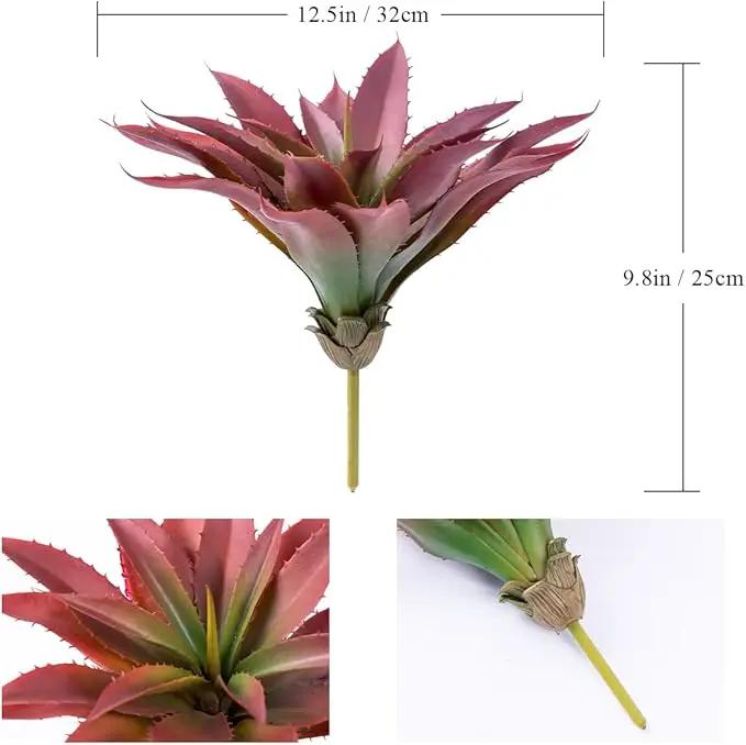 Veryhome Succulents Plants Artificial Aloe Plant, 12.5Inch Large Faux Succulents Unpotted, Premium Crafting DIY Greenery Decor for Indoor & Outdoor(Red) by GreenHaven Gardens