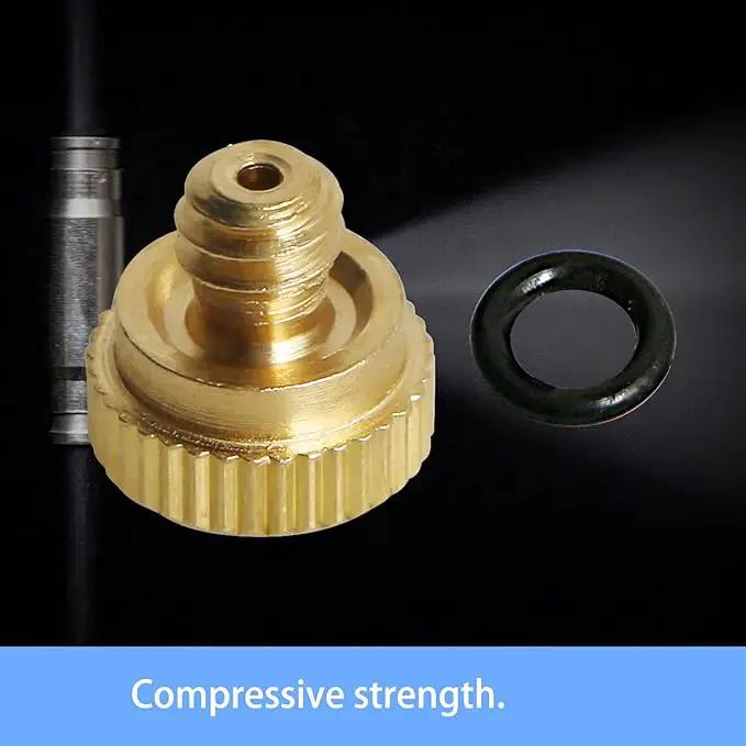 Aopin G 3/16 Brass Misting Nozzles 0.8mm / 0.03" Orifice Atomizing Mister Sprayer Nozzle Suitable For Outdoor Cooling,Garden Irrigation,Fountain, Crop Nutrient Injection, Greenhouse 8 Pcs by GreenHaven Gardens