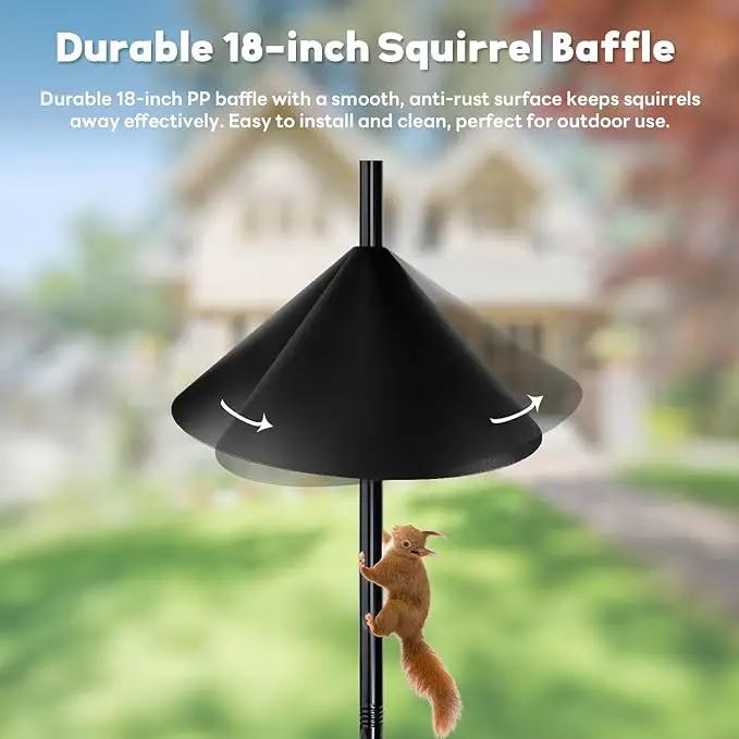 Bird Feeder Pole for Outdoors, 74.5 Inch Tall with 1-Inch Heavy Duty Steel Tube, 18 Inch Squirrel Baffle, 5-Prong Base, Adjustable Feeding Station for Bird feeders for Outdoors birdbath by GreenHaven Gardens