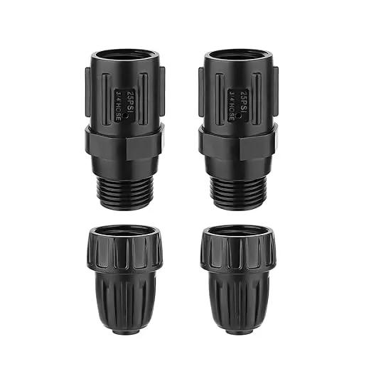 2 Sets Drip Irrigation Pressure Regulator 25PSI & Faucet Adapter Kit, 3/4" Hose Thread Water Pressure Regulator 1/2" Drip Irrigation Tubing Adapter for Drip Irrigation System by GreenHaven Gardens