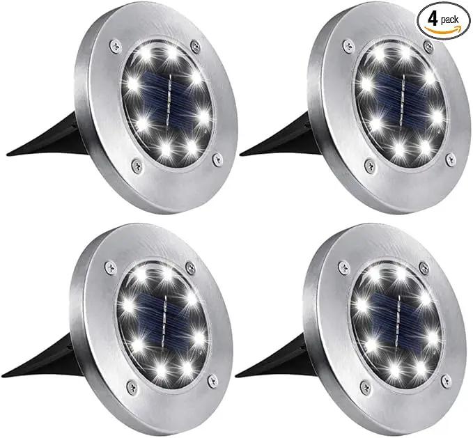 ZGWJ Solar Ground Lights,4 Pack Waterproof Solar Garden Lights, Upgraded Outdoor Garden Waterproof Bright in-Ground Lights, Landscape Lights for Pathway,Yard,Deck,Lawn,Patio,Walkway White by GreenHaven Gardens