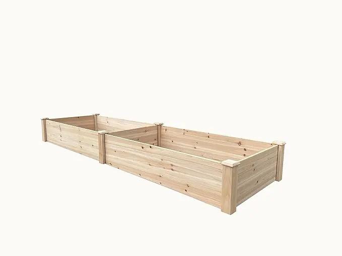 BTExpert 8ft x 2ft Horticulture Raised Garden Beds Elevated Planting Divisible Large Wooden Planter Box Kit Stand for Vegetable Herbs Flower Backyard Patio Balcony Bed Liner Outdoor Clear Natural Wood by GreenHaven Gardens