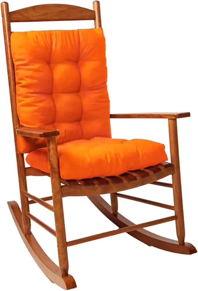 Patio Seat Cushions Set of 1, Indoor Outdoor Furniture Cushions, Tufted Rocking Chair Cushion Pad, Orange by GreenHaven Gardens