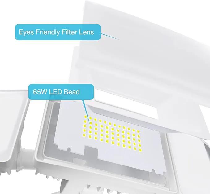Olafus 65W Motion Sensor Outdoor Light, 2 Pack LED Security Light 6000LM, 6500K Exterior Motion Flood Light with 3 Adjustable Heads, for Outside Garage, Yard, Patio, IP65 Waterproof, White by GreenHaven Gardens