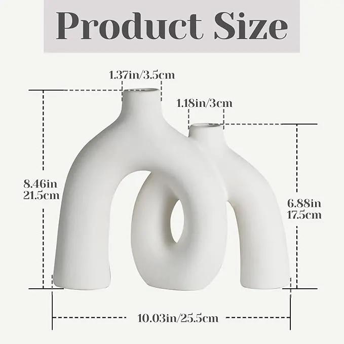 CEMABT Modern Nordic Boho Vase Set - Elegant White Matte Ceramic Home Decor for Living Room, Bookshelf, Mantel, Entryway Table & Console Décor | Shelf Decorations Gift by GreenHaven Gardens