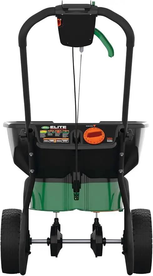 Scotts Elite Spreader for Grass Seed, Weed and Feed, Fertilizer, Salt and Ice Melt, Durable Push Spreader Holds up to 20,000 sq. ft Product by GreenHaven Gardens