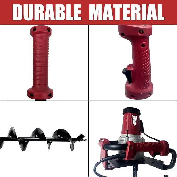 JACKCHEN 1500W Electric Post-Hole Digger with 6-Inch Auger Bit, Earth Auger Drill, Auger Bit Earth Auger, Ideal for Post Hole Digging, Drilling, Tree Planting, Red by GreenHaven Gardens
