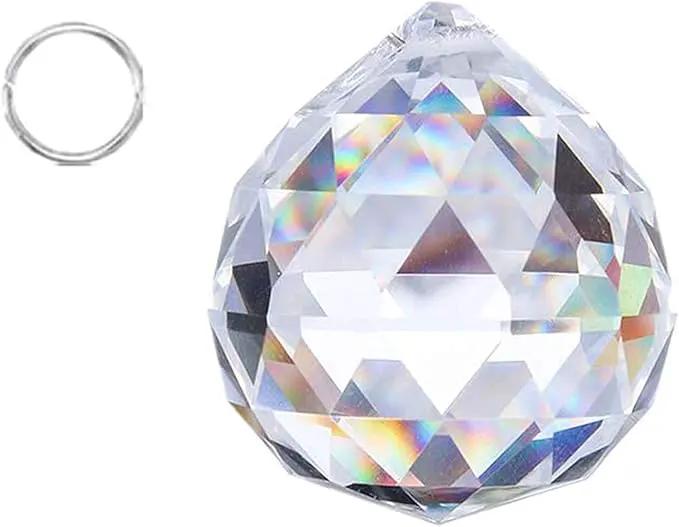 Crystalsuncatcher Suncatchers Clear Glass Crystal Ball Prism Feng Shui Lamp Hanging Drop Chandelier Part (50mm) by GreenHaven Gardens