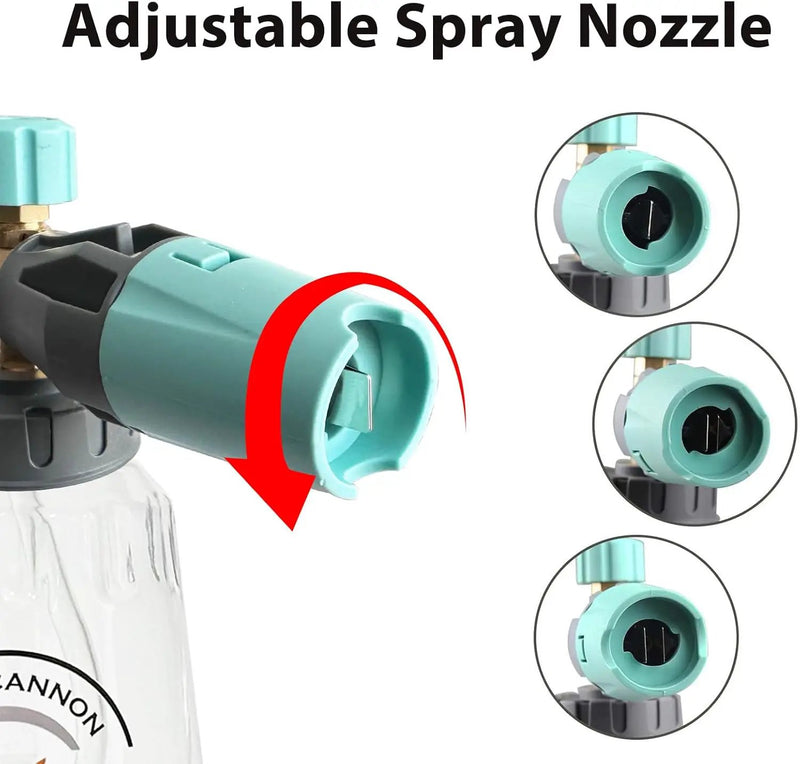 Sooprinse Pressure Washer Gun with Foam Cannon Snow Foam Lance, Short Pressure Washer Gun with Foam Cannon with 1/4 Inch Quick Connector, Power Washer Foam Blaster with Car Wash Mitt, 4000 PSI,1 Liter by GreenHaven Gardens