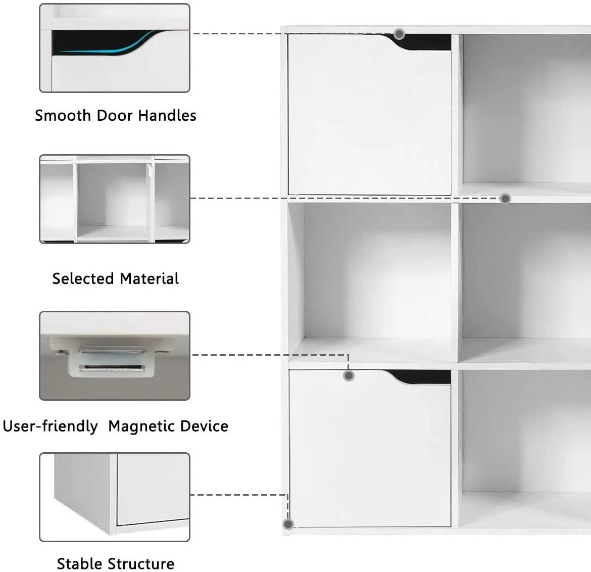 9-Cube Wooden Freestanding Bookcase for Home and Office by DirectDeals