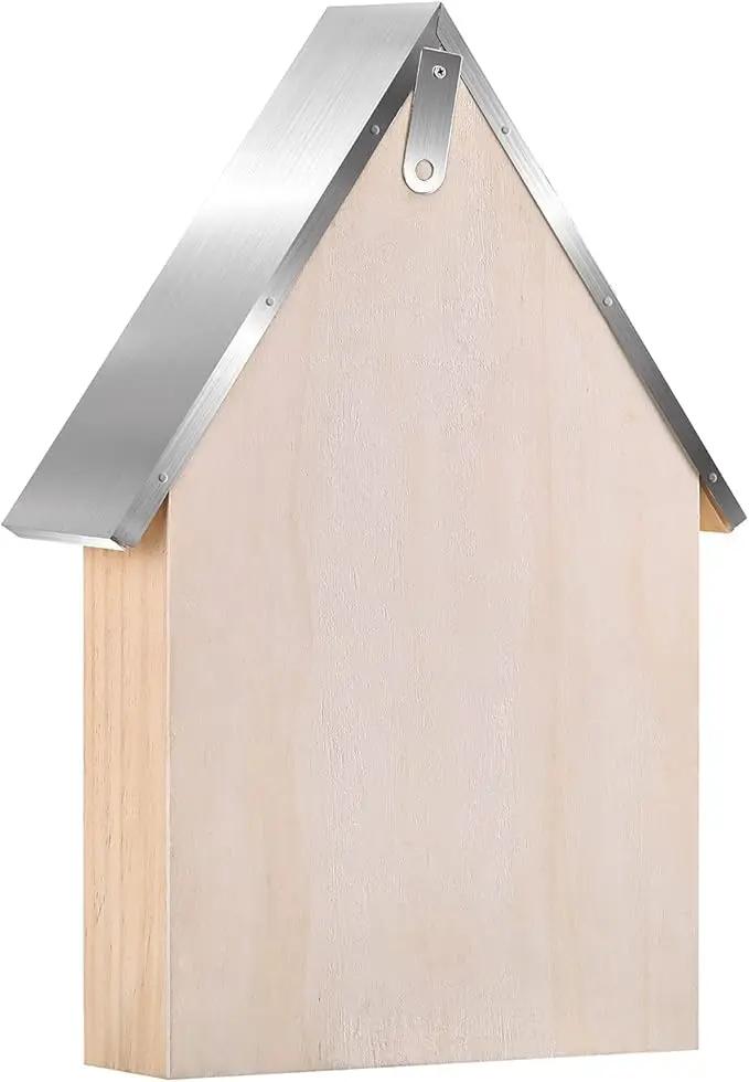 Wooden Mason Insect Bee Butterfly House,Insect Hotel,an Outdoor Hanging Bamboo Habitat for Bee Butterfly Ladybugs Live,Bee Box,Butterfly Habitat for Garden,9 x 15.7 x 2.5 Inch by GreenHaven Gardens