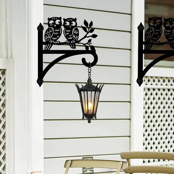 peacoblue Iron Plant Hangers Hooks for Outdoor Indoor Hanging Plants Flower Fern Pots Lantern Bird Feeder Wind Chimes, 12"x14" Owl Weather Resistant Metal Wall Holder for Porch Garden Farmhouse(Owl) by GreenHaven Gardens