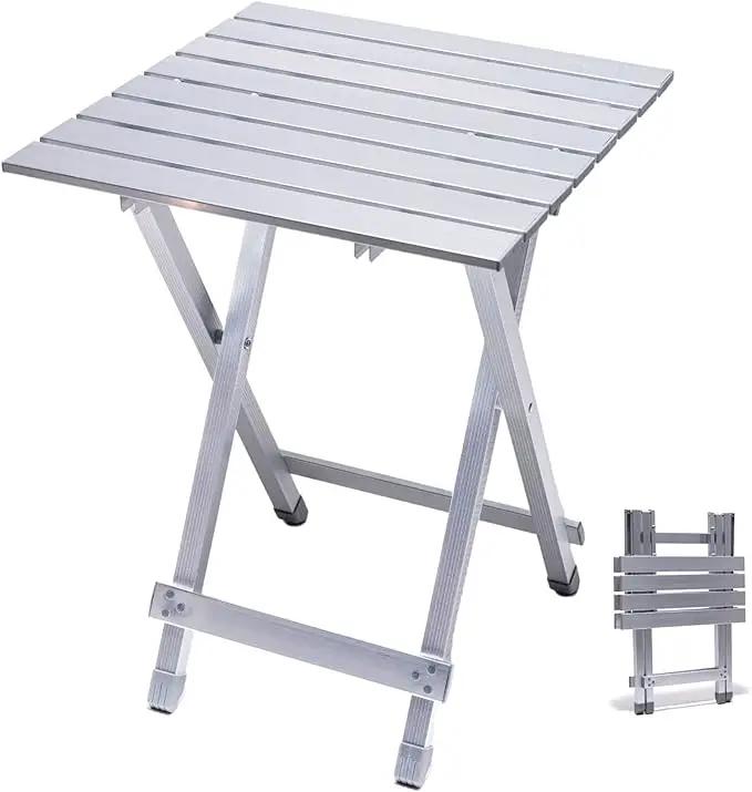 SUNNYFEEL Folding Camping Table - Lightweight Aluminum Portable Picnic Table, 18.5x18.5x24.5 Inch for Cooking, Beach, Hiking, Travel, Fishing, BBQ, Indoor Outdoor Small Foldable Camp Tables by GreenHaven Gardens
