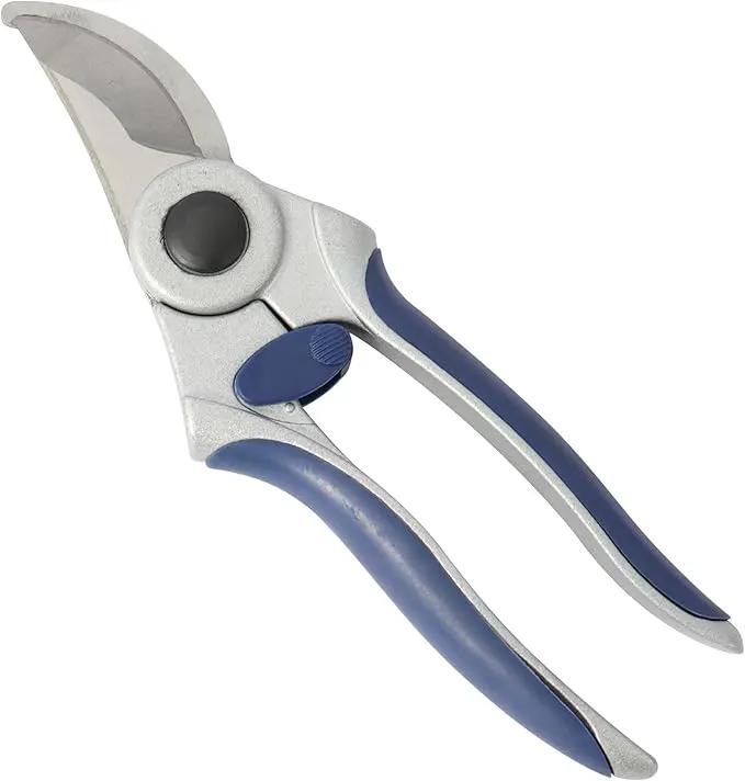 Amazon Basics Professional Hand Pruners, Pruning Shears for gardening, 7-inch Steel Bypass Garden Scissors, Blue by GreenHaven Gardens