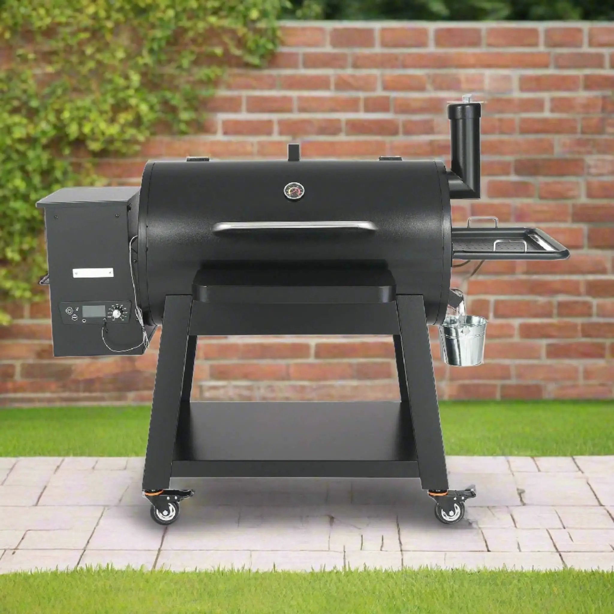 62-Inch Heavy-Duty Portable Wood Pellet BBQ Grill With Cart (SAK91308) by SAKSBY WHOLESALE