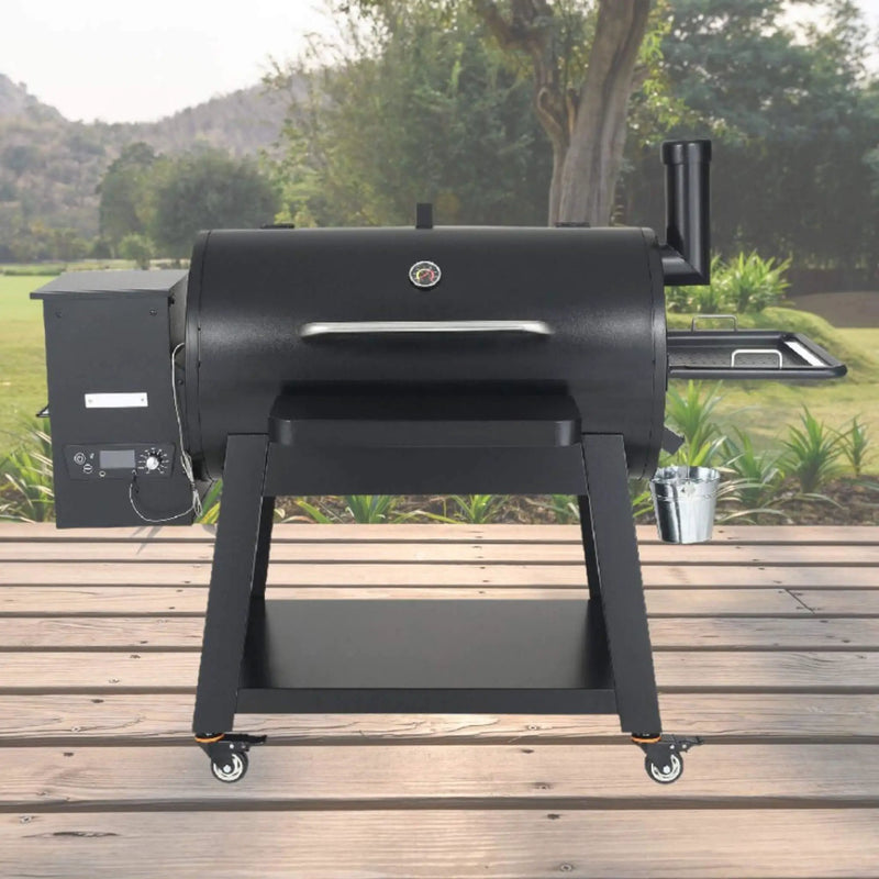 62-Inch Heavy-Duty Portable Wood Pellet BBQ Grill With Cart (SAK91308) by SAKSBY WHOLESALE
