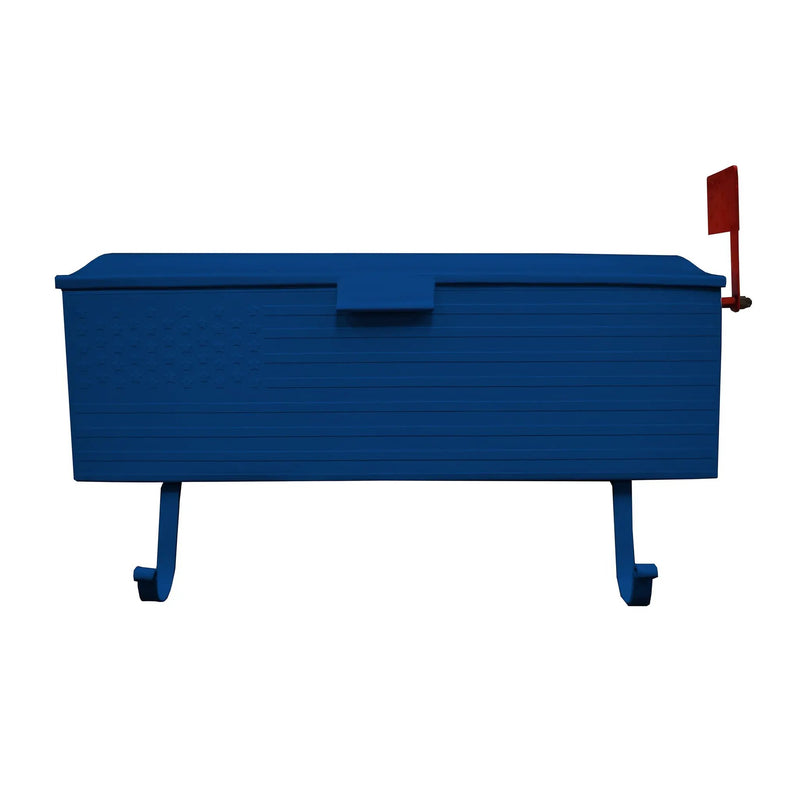Blue American Flag Metal Wall Mounted Mailbox with Hangers by Sharicks
