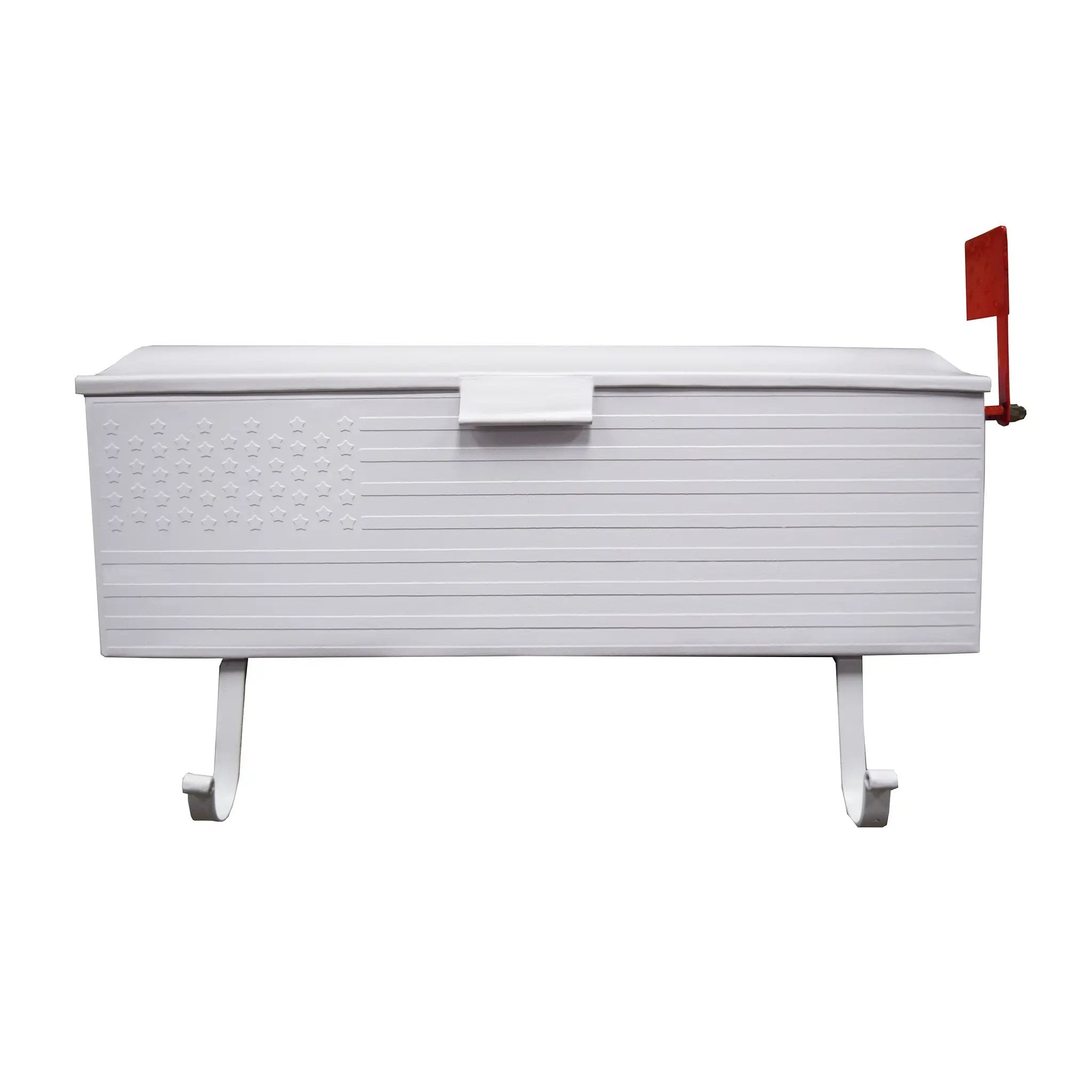 White American Flag Metal Wall Mounted Mailbox with Hangers by Sharicks