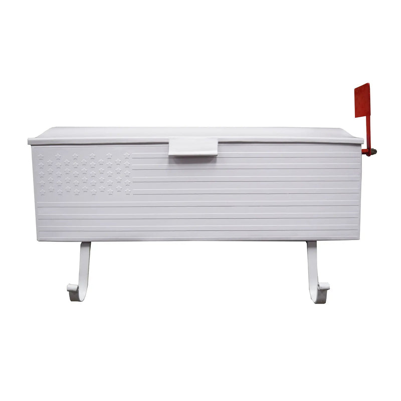 White American Flag Metal Wall Mounted Mailbox with Hangers by Sharicks