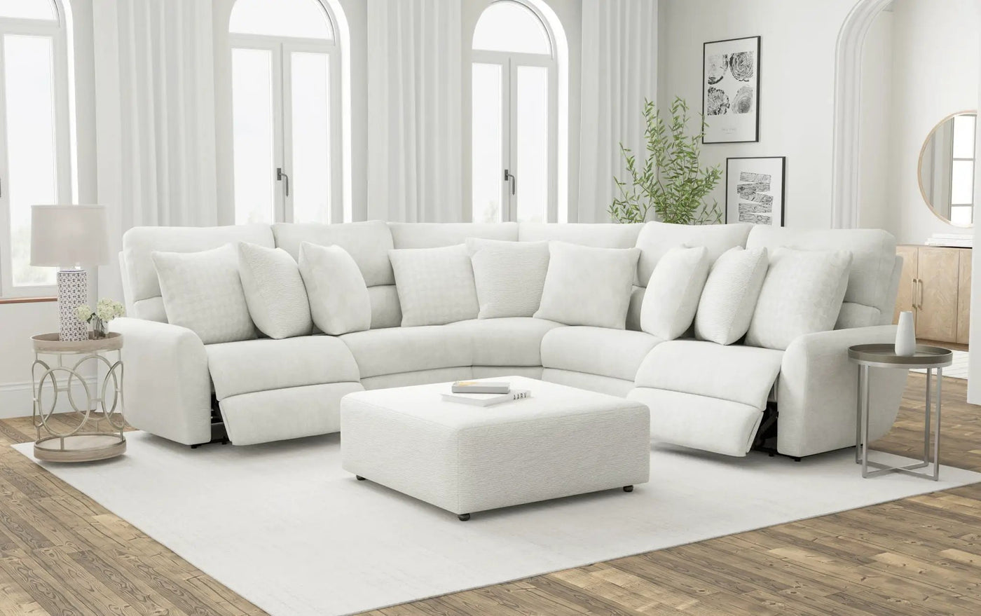 Majesty - Deep Seating Power Reclining Sectional And Ottoman by Unique Piece Furniture