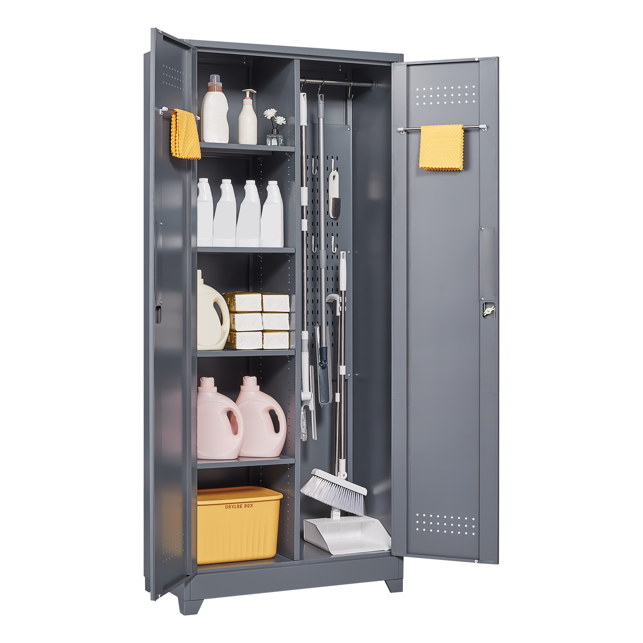 Gray And Metal Storage Cabinet by HouseOfZazla