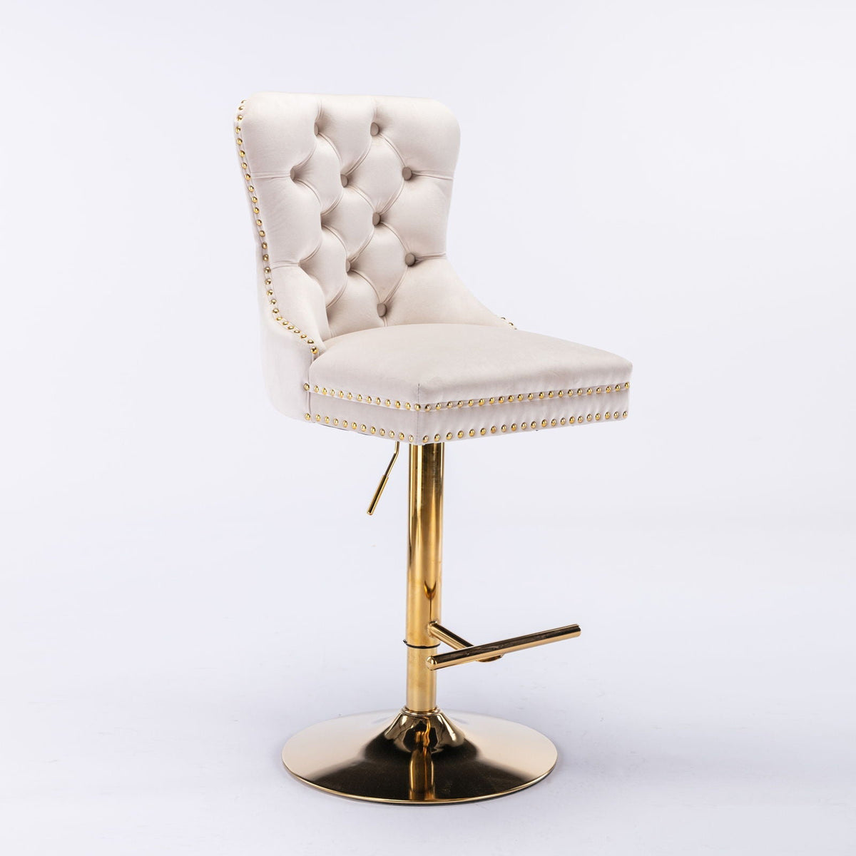 Modern Upholstered Swivel Barstools with Adjustable Height - Set of 2, photo 7 of 11