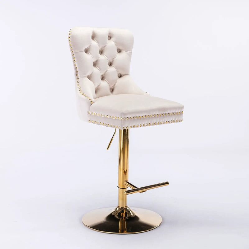 Thick Swivel Barstools Adjusatble Seat Height From 25-33", Modern Upholstered Bar Stools With Backs Comfortable Tufted For Home Pub And Kitchen Island (Set of 2) by Unique Piece Furniture