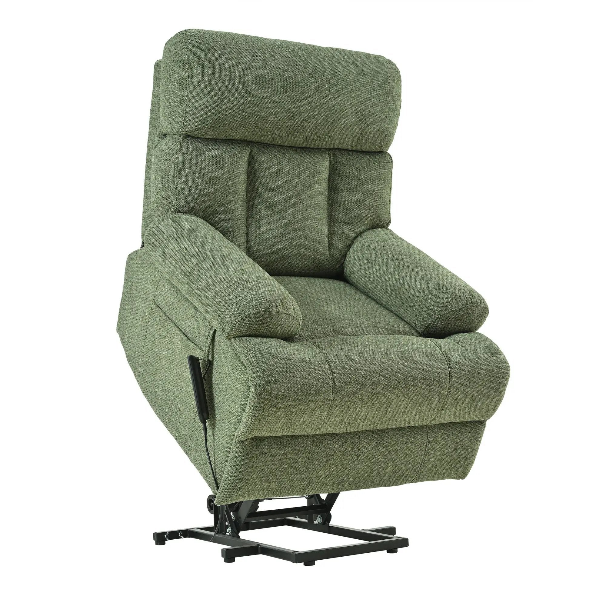 Oversized Power Lift Recliner Chai With Remote Control, Side Pocket, Spacious Seat by HouseOfZazla