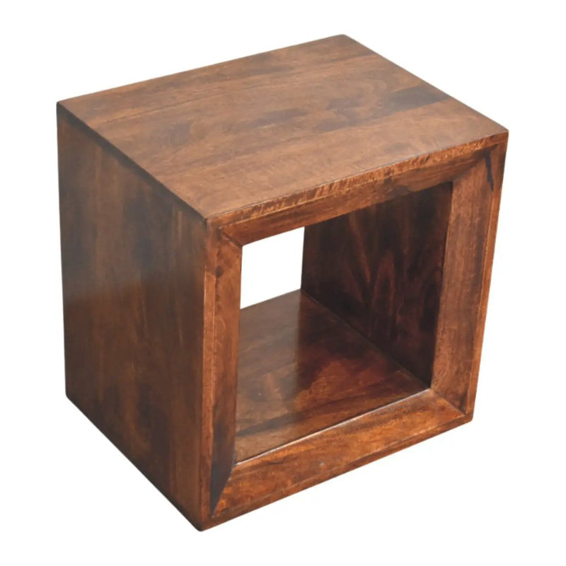 Solid Wood Solis California Side Table, Open Storage by HouseOfZazla
