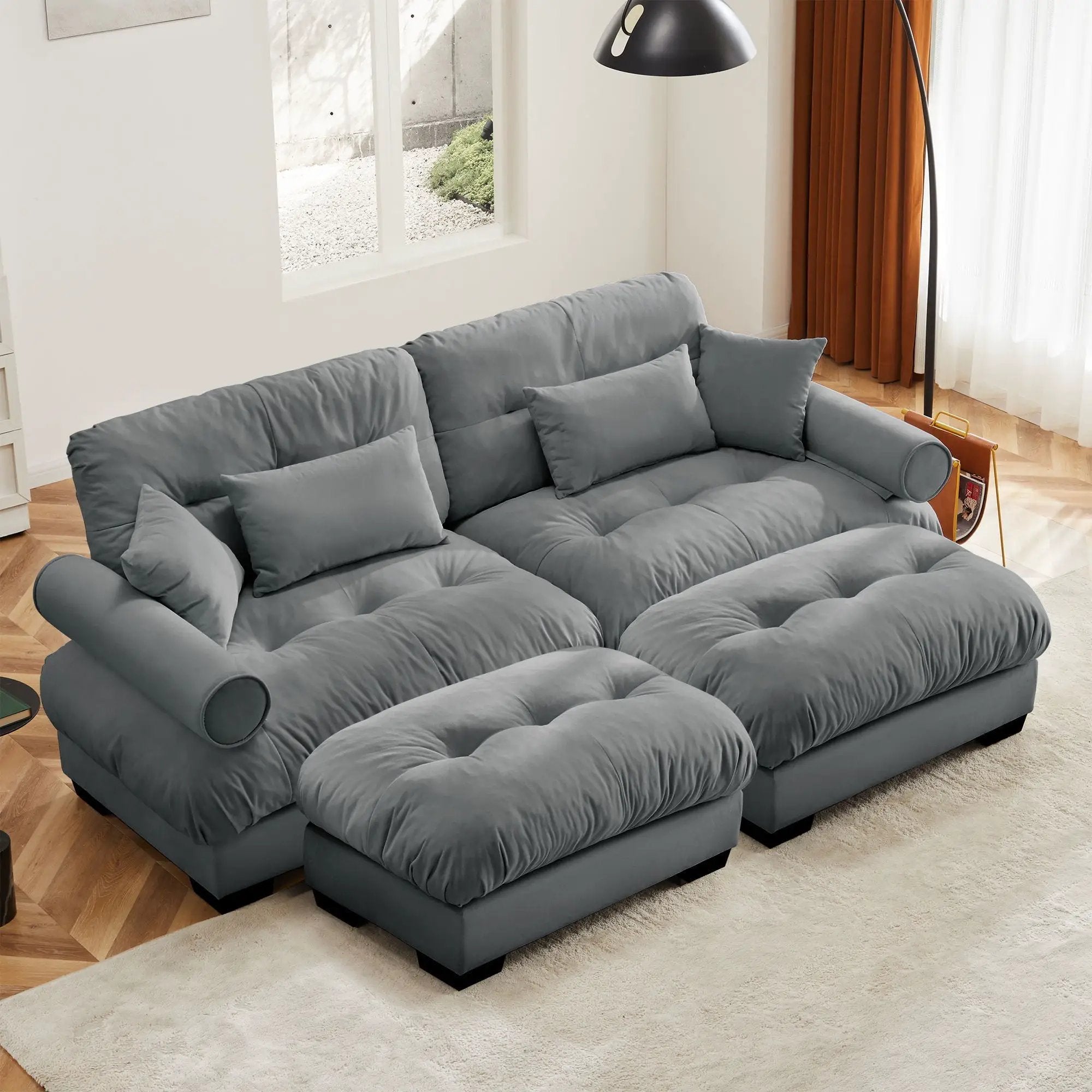 Super Comfort Oversized Modular Sectional Sofa With Movable Ottoman by HouseOfZazla