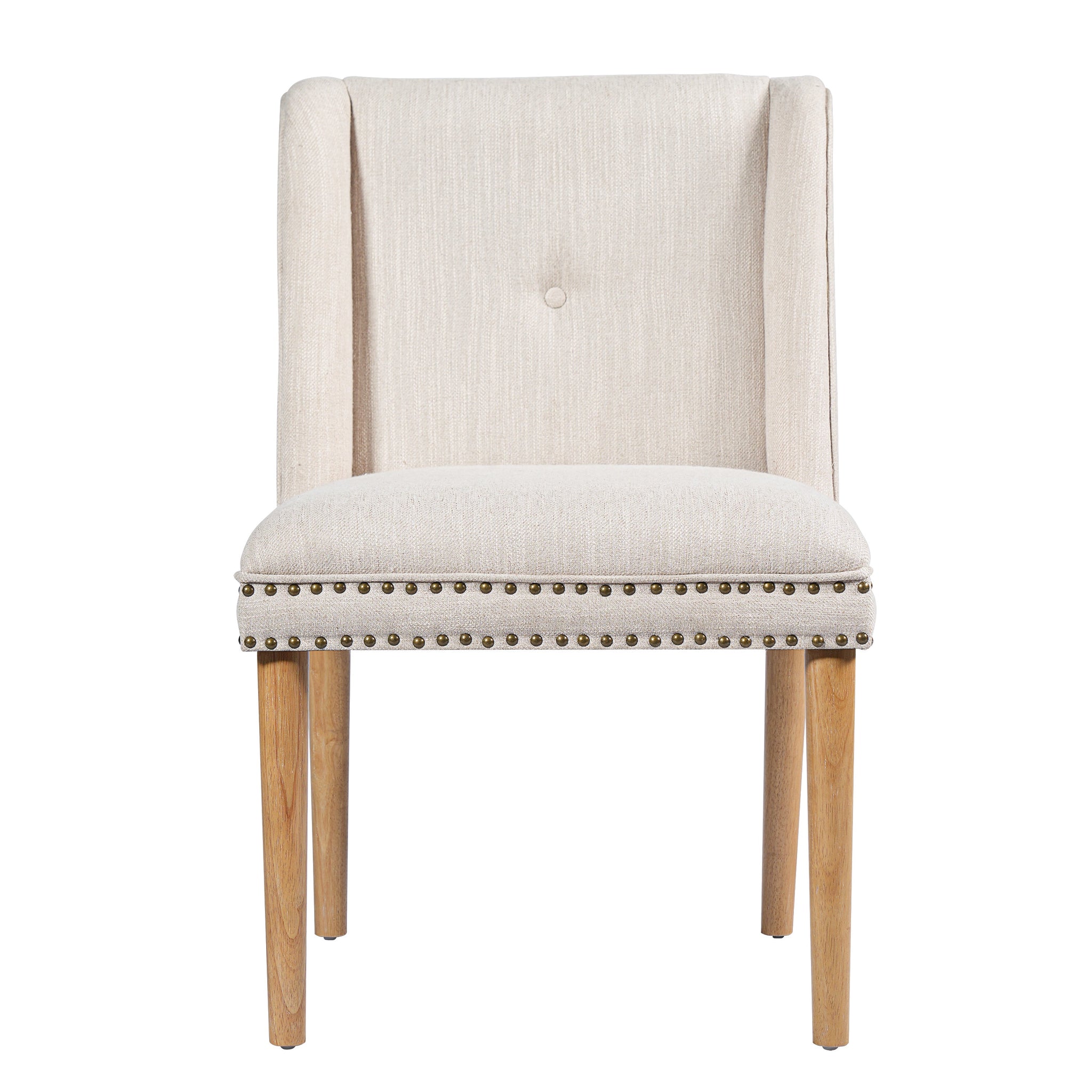 Light Luxury Rivet Upholstered Dining Chair Set of 2 by HouseOfZazla