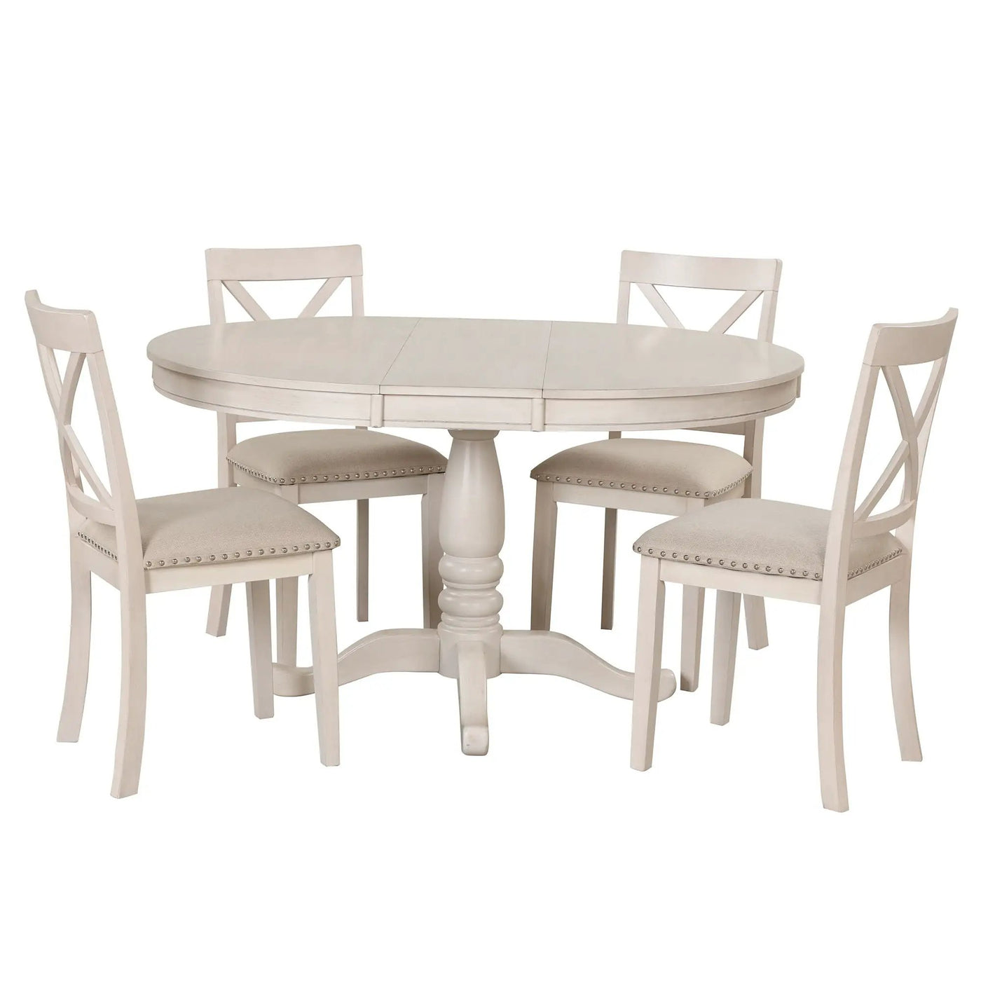 Modern Dining Table Set For 4, Round Table And 4 Kitchen Room Chairs, 5 Piece Kitchen Table Set For Dining Room, Dinette, Breakfast Nook by Unique Piece Furniture