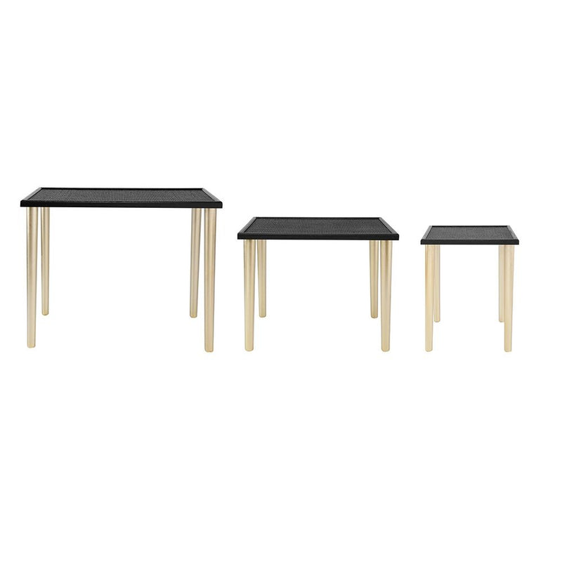 Side Tables (Set of 3) - Black / Gold by HouseOfZazla