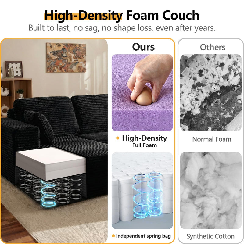 96" Compressed L-Shape Sofa by HouseOfZazla