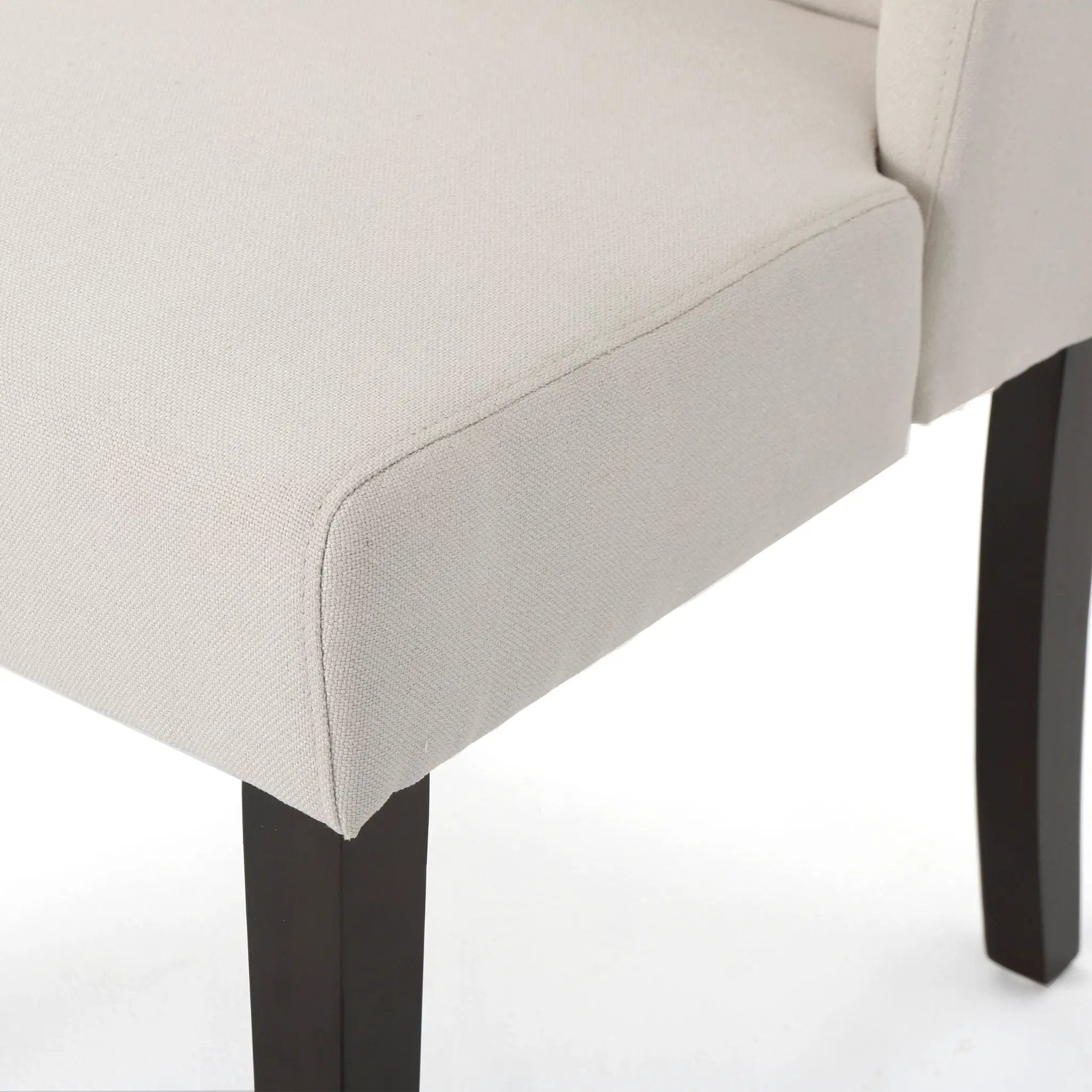 Modern Wingback Dining Chair (Set of 2) With Upholstered - Ivory by HouseOfZazla