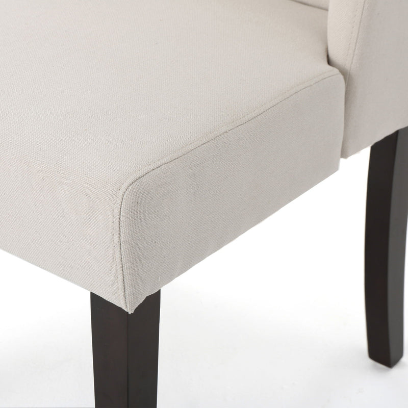 Modern Wingback Dining Chair (Set of 2) With Upholstered - Ivory by HouseOfZazla