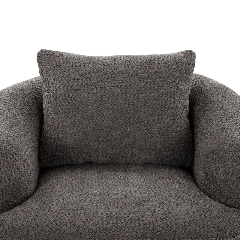360° Swivel Barrel Sofa Chair With Throw Pillow, Upholstered Accent Chair by HouseOfZazla