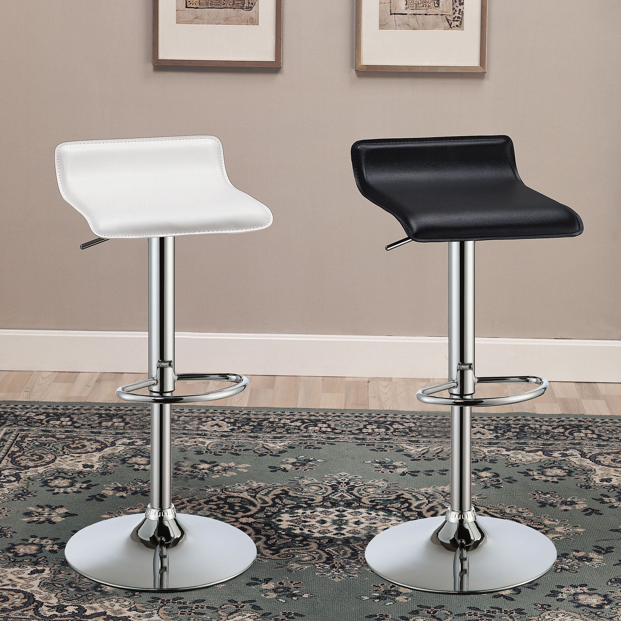 Backless Bar Stool With Adjustable Height - Black by HouseOfZazla