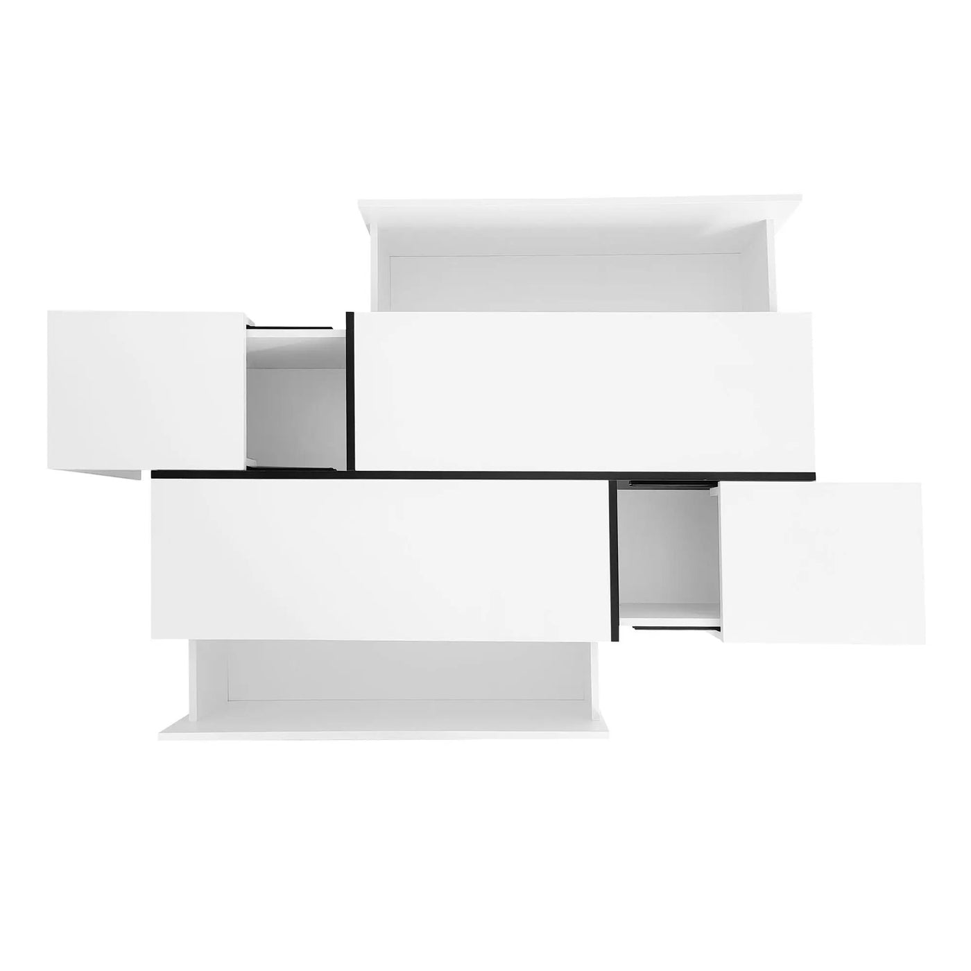Extendable Coffee Table With 2 Hidden Storage Space And 2 Drawers For Living Room by HouseOfZazla